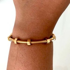 Gold Nuts and Bolts Bracelet